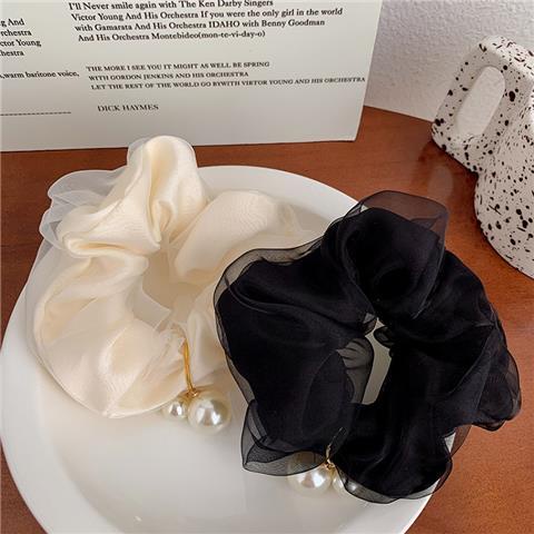 Dây Buộc Tóc Cao Su Đính Ngọc Trai Phong Cách Pháp Thời Trang Xuân Hè