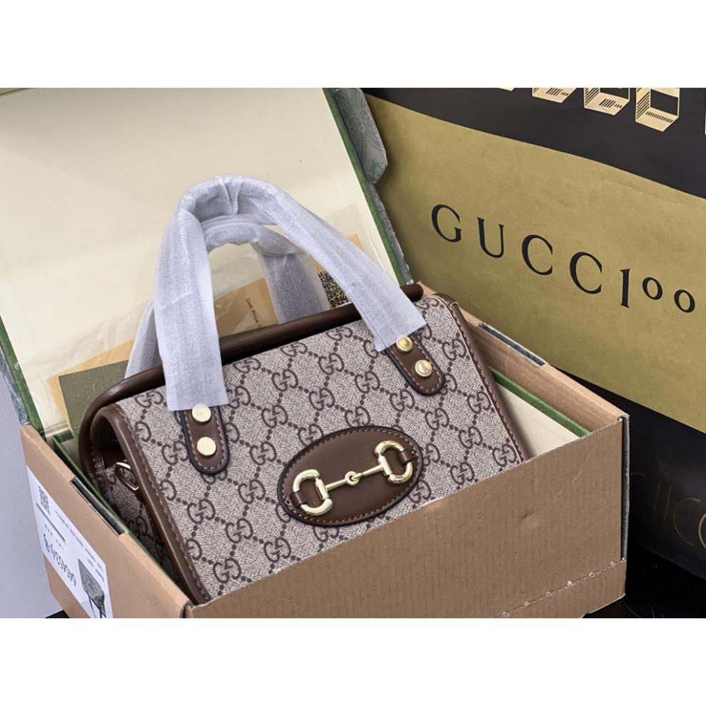 Túi Xách Nữ Gucc Horsebit 1955,Size 21,Chất Vải Thô Chuẩn Auth,phụ kiện sáng bóng không bay màu, full 2 box,Bh 12 tháng