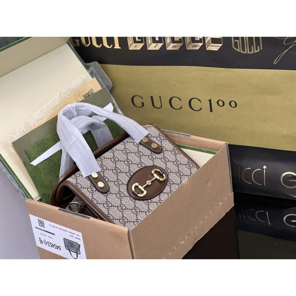 Túi Xách Nữ Gucc Horsebit 1955,Size 21,Chất Vải Thô Chuẩn Auth,phụ kiện sáng bóng không bay màu, full 2 box,Bh 12 tháng