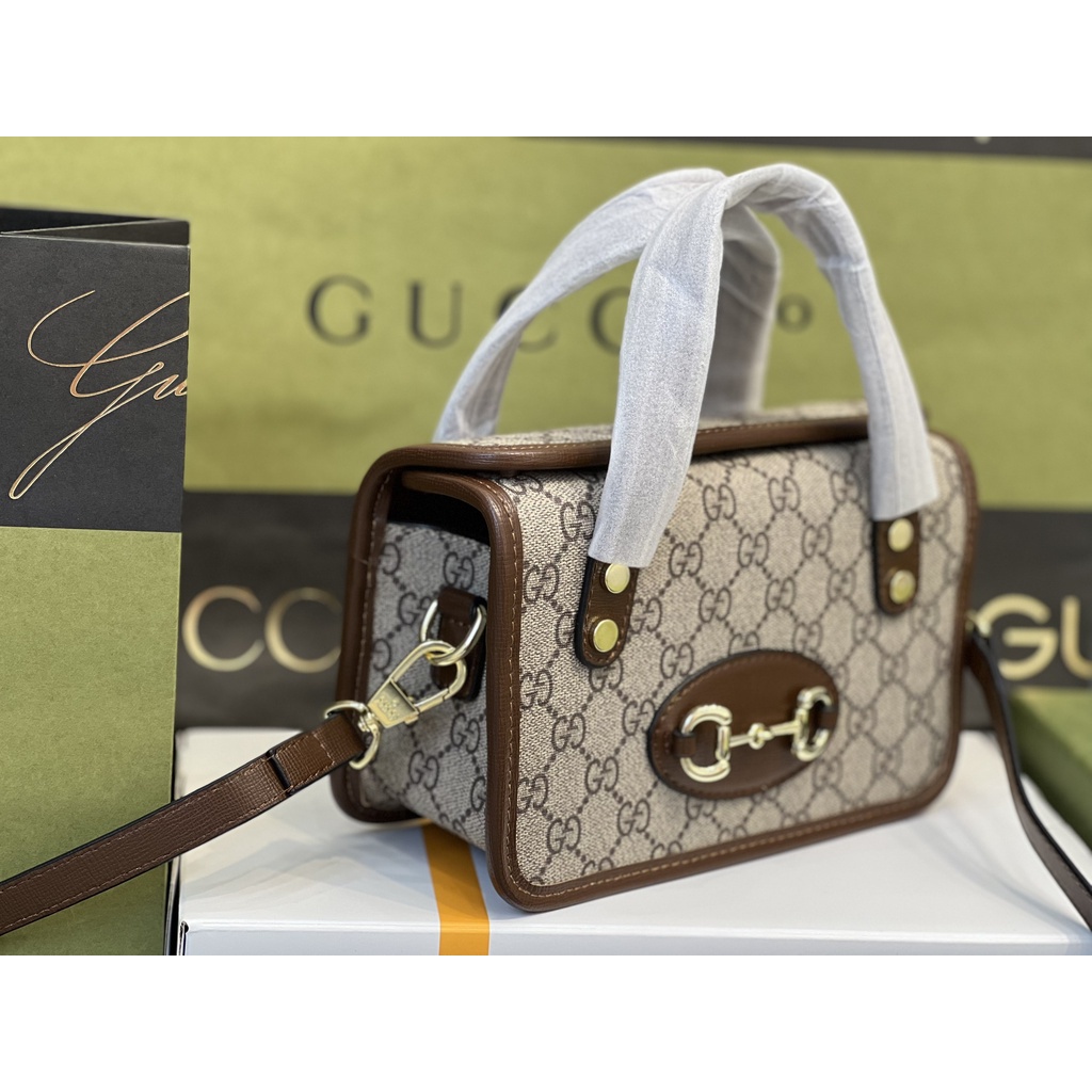 Túi Xách Nữ Gucc Horsebit 1955,Size 21,Chất Vải Thô Chuẩn Auth,phụ kiện sáng bóng không bay màu, full 2 box,Bh 12 tháng