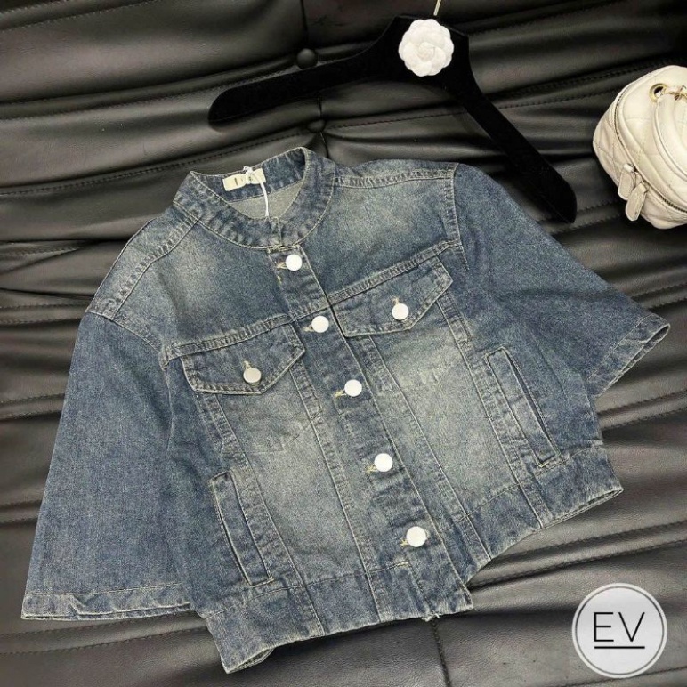 Áo khoác jeans cổ tròn túi ngực hàng QCL1 14/4