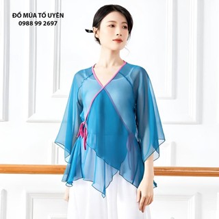 Áo tập múa cổ trang xẻ tà buộc dây - Đồ Múa Tố Uyên
