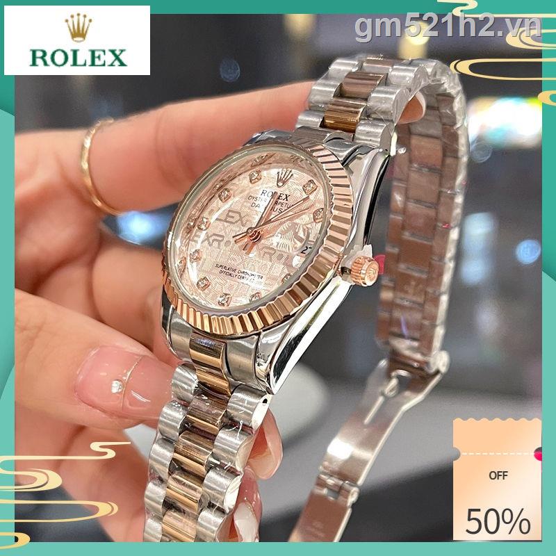 Đồng Hồ ROLEX Log Series Cặp Đôi Bằng Thép Không Gỉ Màu Bạc Với Lịch Chuyển Động