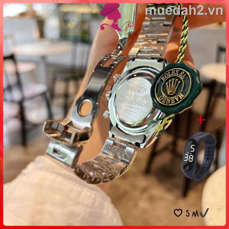 Đồng Hồ Rolex Thời Trang Nam Đính Kim Cương Giả Đa Năng Bằng Thép Không Gỉ