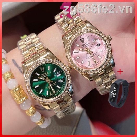 Đồng Hồ rolex Đính Kim Cương Giả Bằng Thép Không Gỉ Thời Trang Sang Trọng Cho Nữ