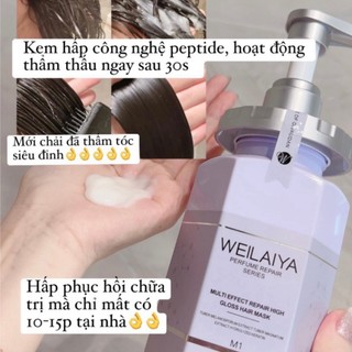 ( Tặng Mũ Hấp ) Dầu Hấp Tóc Phục Hồi Weilaiya 450ml