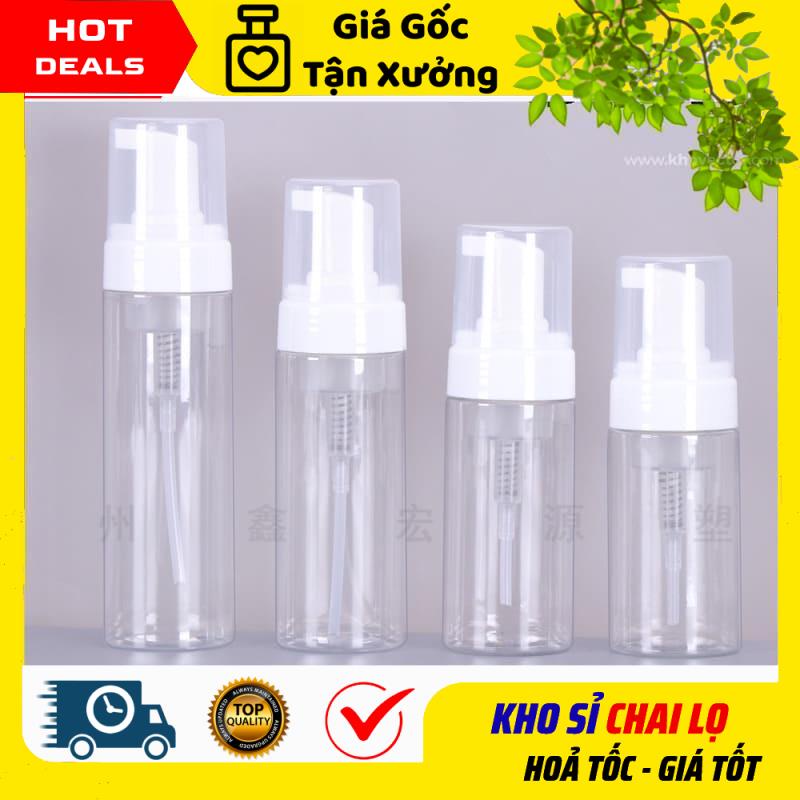 Chai Xịt Tạo Bọt ❣ KHO SỈ ❣ Chai lọ xịt giọt tạo bọt 30ml,50ml,100ml,150ml,200ml đựng sữa rửa mặt, phụ kiện du lịch