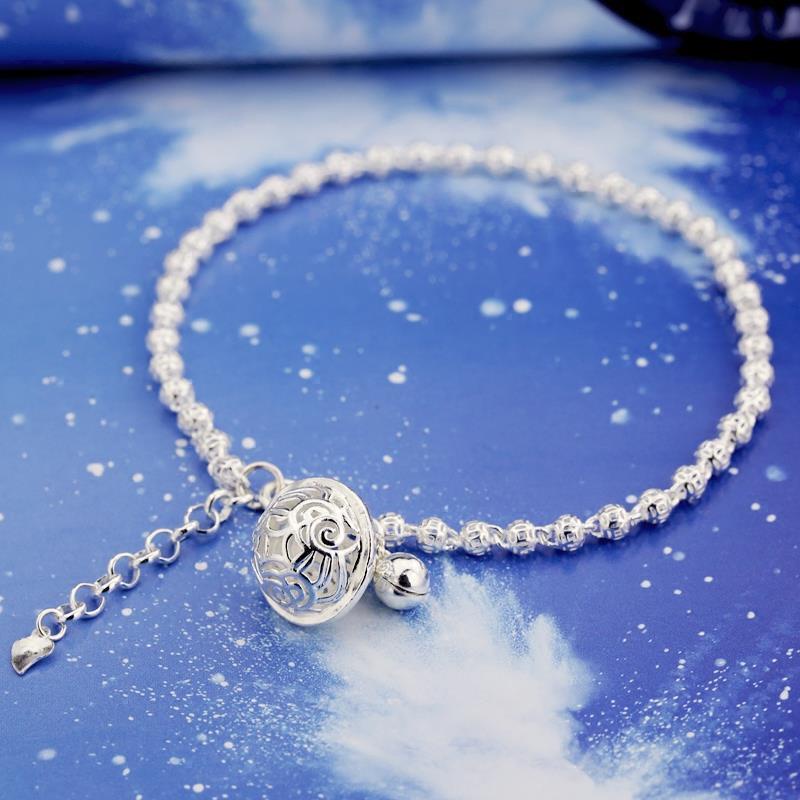 Lắc Chân Mạ Bạc 999 Có Chuông Phong Cách Hoàng Gia Nhật Bản Và Hàn Quốc Cho Nữ Sinh