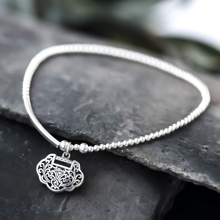 Lắc Chân Mạ Bạc 925 Dạng Xích Đơn Giản Phong Cách retro Cá Tính Dễ Phối Đồ Dành Cho Nữ