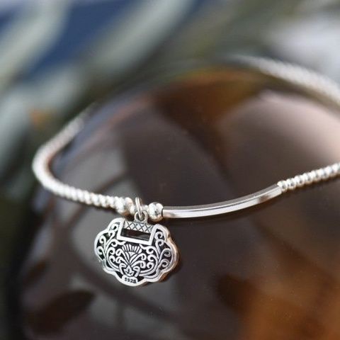 Lắc Chân Mạ Bạc 925 Dạng Xích Đơn Giản Phong Cách retro Cá Tính Dễ Phối Đồ Dành Cho Nữ