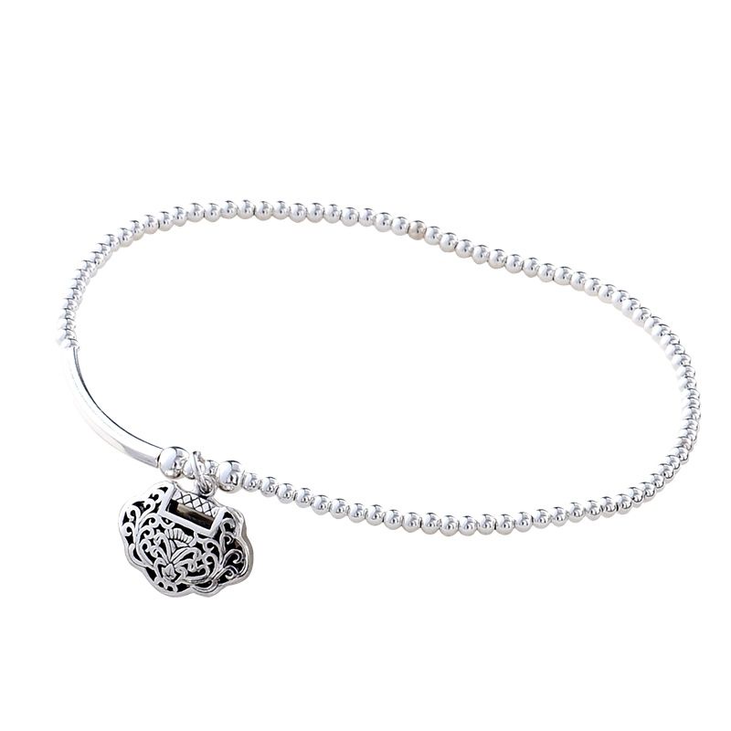 Lắc Chân Mạ Bạc 925 Dạng Xích Đơn Giản Phong Cách retro Cá Tính Dễ Phối Đồ Dành Cho Nữ