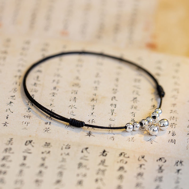 Lắc Chân Dây Đỏ Có Chuông Âm Thanh Nước Quyến Rũ Phong Cách Cổ Điển Mori h Cho Nữ