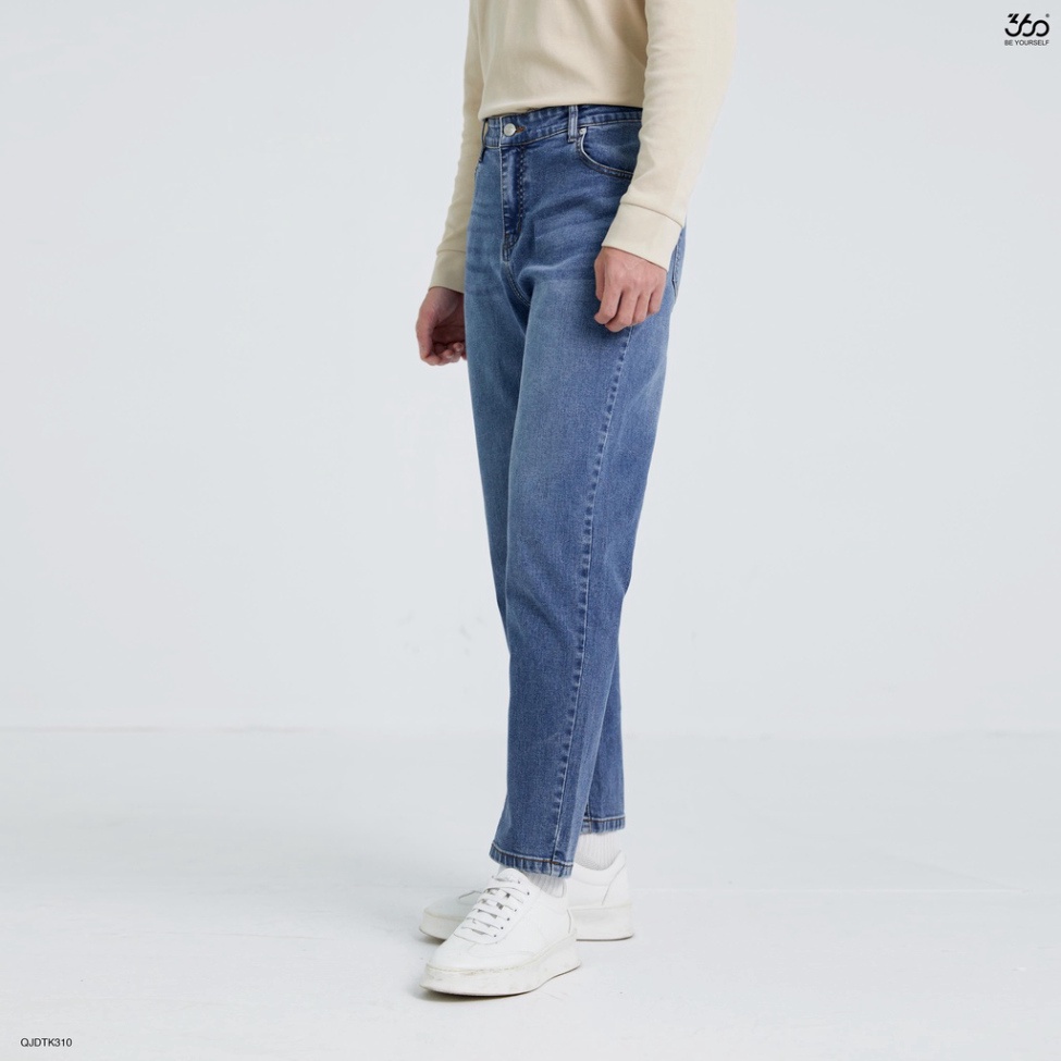 Quần Jean Nam Dáng Tapered Màu Xanh Denim Thương Hiệu - QJDTK310