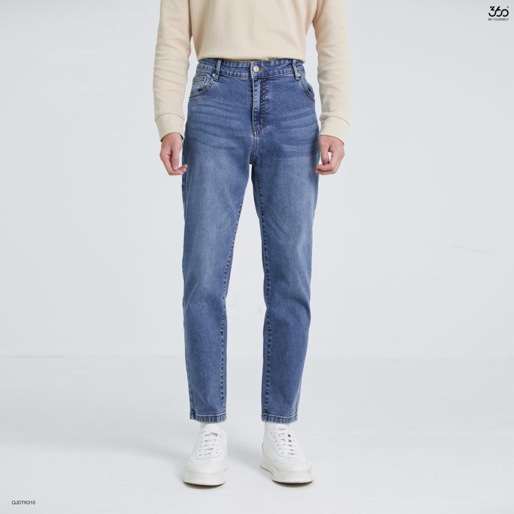 Quần Jean Nam Dáng Tapered Màu Xanh Denim Thương Hiệu - QJDTK310