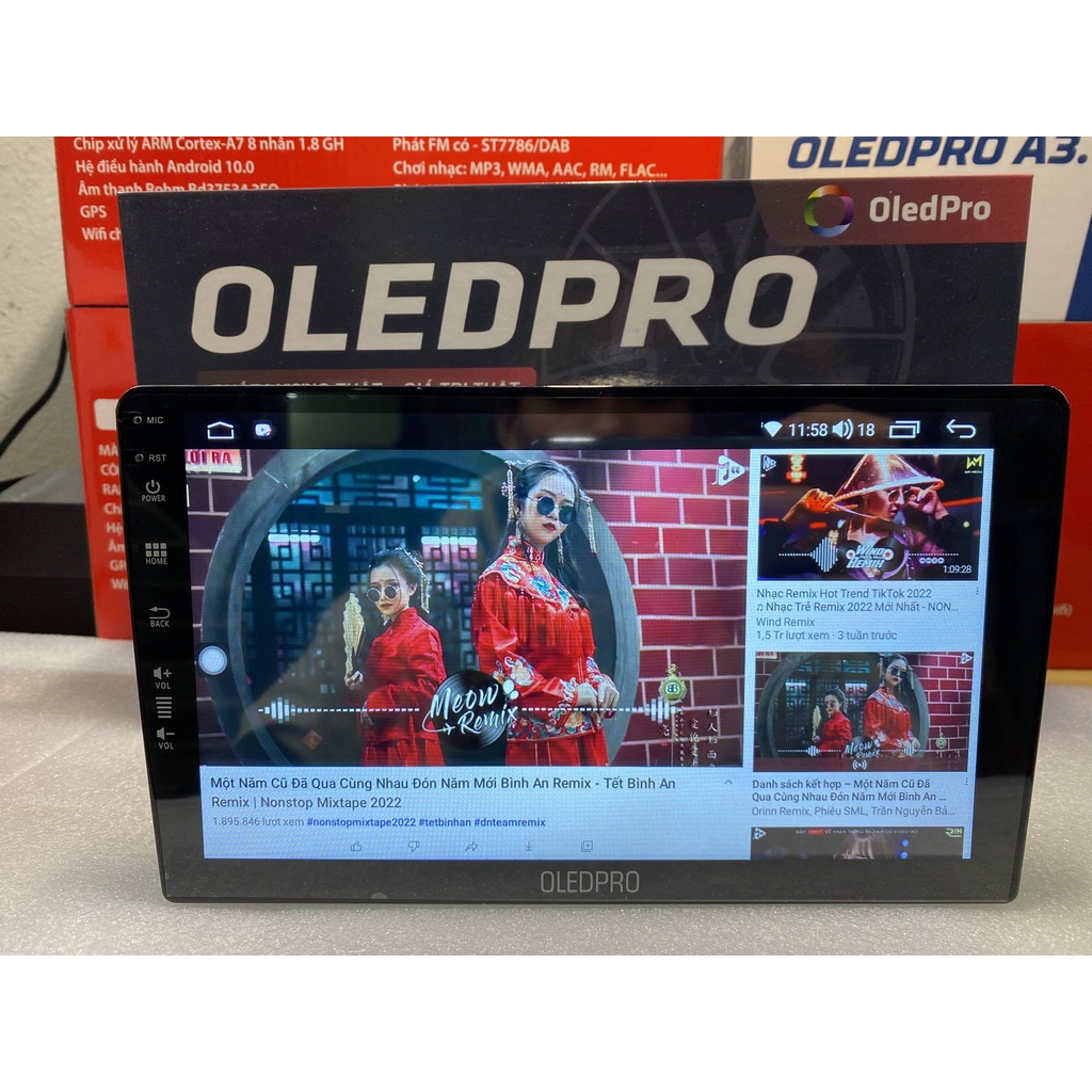 Combo màn hình lắp sim 4G OLEDPRO A5 kèm mặt dưỡng dây nguồn zin theo xe HUYNDAI AVANTE