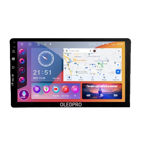 Combo màn hình lắp sim 4G OLEDPRO A5 kèm mặt dưỡng dây nguồn zin theo xe HUYNDAI AVANTE