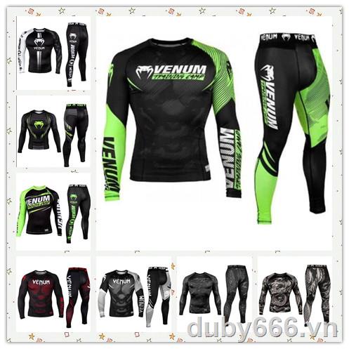 Set Áo Thun Tay Dài + Quần Dài Năng Động Thời Trang✜Áo Thun Thể Thao Ôm Sát Nhanh Khô Chuyên Dụng Tập Boxing
