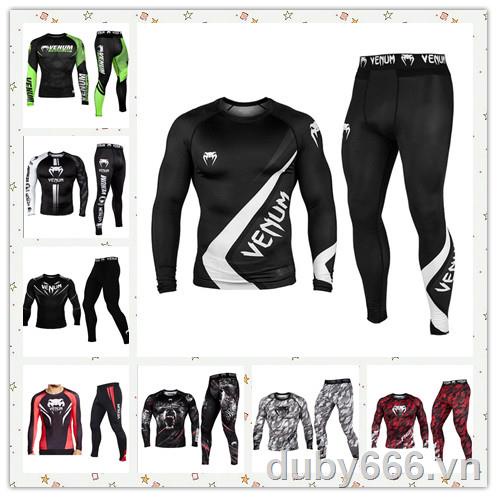 Set Áo Thun Tay Dài + Quần Dài Năng Động Thời Trang❣NoÁo Tập Thể Thao Ôm Dáng Mau Khô MMA