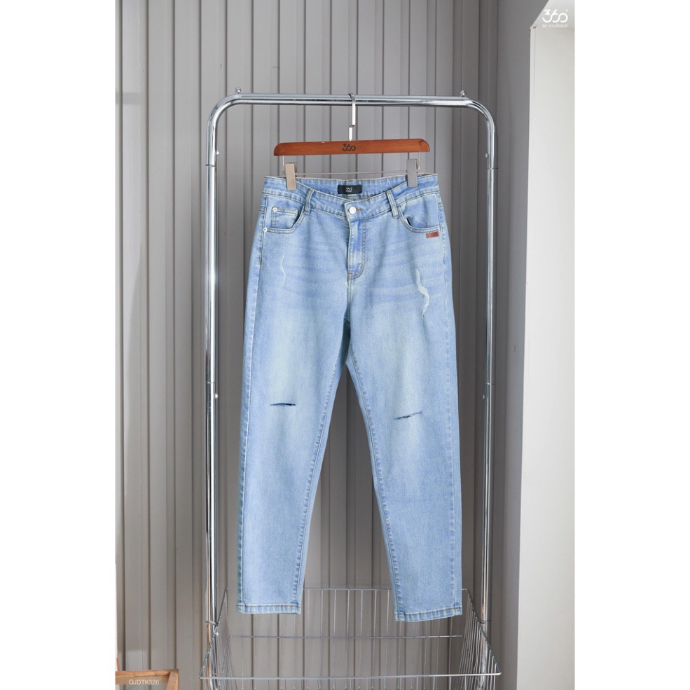 Quần Jean Nam Màu Xanh Denim Rách Gối Thương Hiệu Thời Trang 660 Boutique QJDTK325