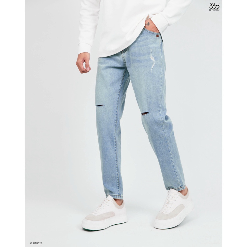 Quần Jean Nam Xanh Denim Dáng Slim Trẻ Trung Thương Hiệu Thời Trang 660 Boutique QJDTK326