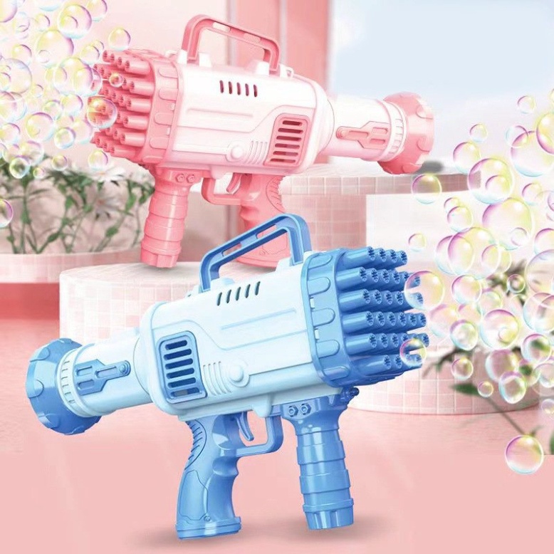 Súng bắn bong bóng 32 nòng - Đồ chơi súng bắn bong bóng xà phòng loại lớn 32 nòng cực kỳ nhiều bóng