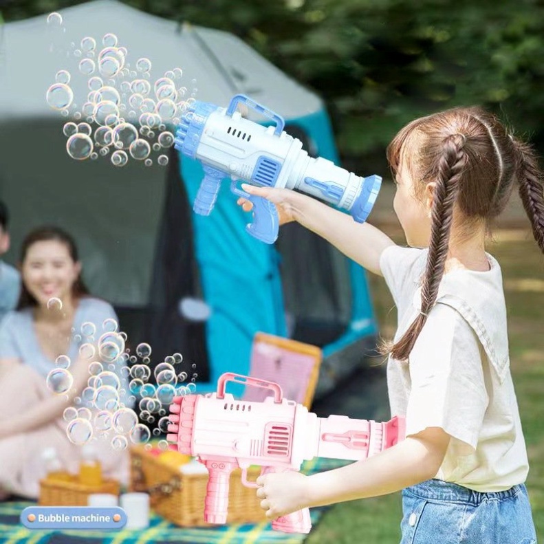 Súng bắn bong bóng 32 nòng - Đồ chơi súng bắn bong bóng xà phòng loại lớn 32 nòng cực kỳ nhiều bóng
