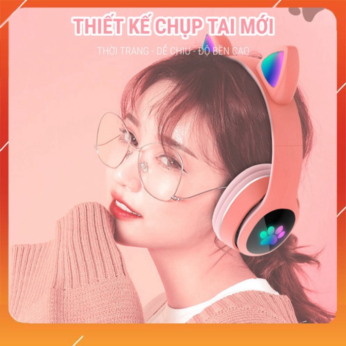 Tai nghe mèo VZV 23M – Có LED – tham gia bluetooth 5.0 - headphone có micro – tương trợ điều chỉnh v