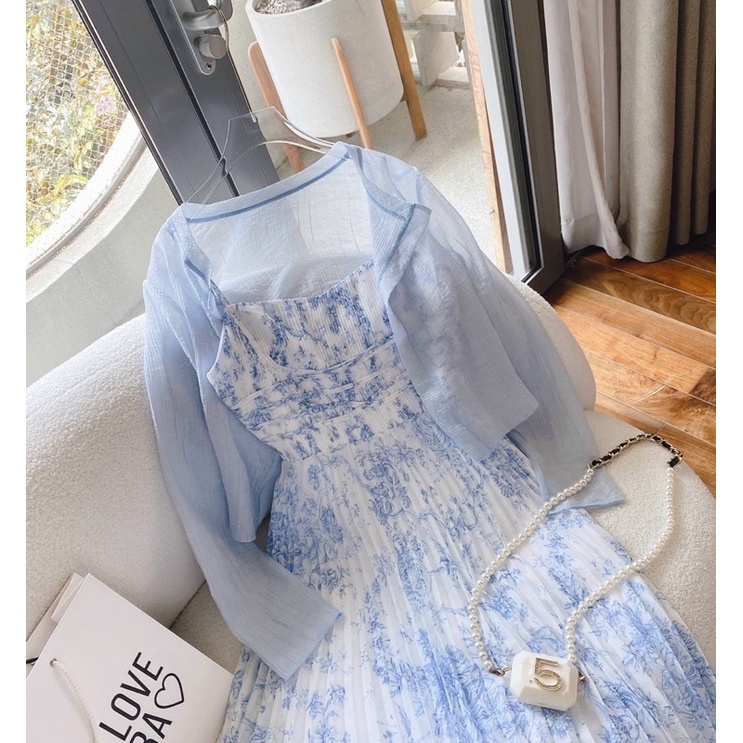 Váy maxi đi biển phong cách tiểu thư nhẹ nhàng - váy đi biển -váy 2 dây nữ cao cấp