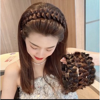 Băng đô cài tóc dạng tóc giả thắt bím xinh xắn thời trang