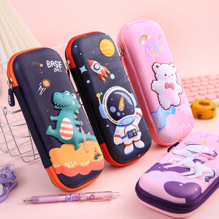 Hộp Bút Cute 15 Mẫu Cho Bé Trai Và Gái - Hộp Bút In Lụa 3D Họa Tiết Dễ Thương Sáng Tạo Cho Bé Cực Xinh