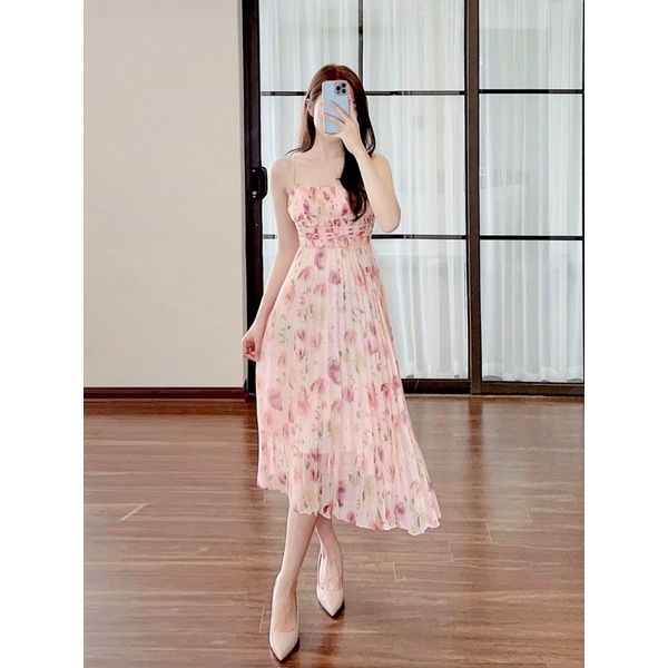 Váy maxi đi biển phong cách tiểu thư nhẹ nhàng - váy đi biển -váy 2 dây nữ cao cấp