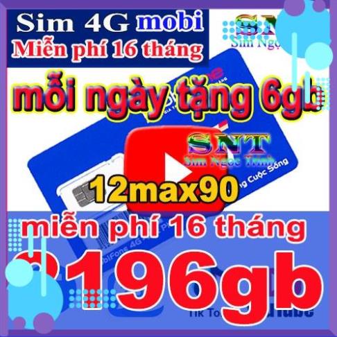 Sim 4G 12max90 và mdt250a , 12mdt50 mobifone trọn gói 1 năm không nạp tiên ( data khủng nhất nhà mạng mobi)