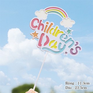 Que cắm cầu vồng + mây Children's day