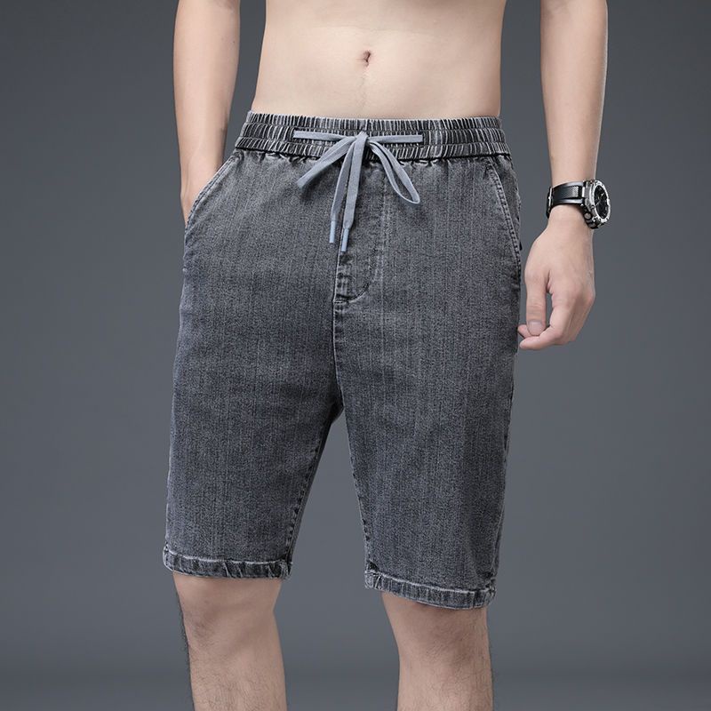Quần Short Denim Mỏng Lưng Thun Phối Dây Rút 8kvx Phong Cách Hàn Quốc Thời Trang Xuân Hè Cho Nam