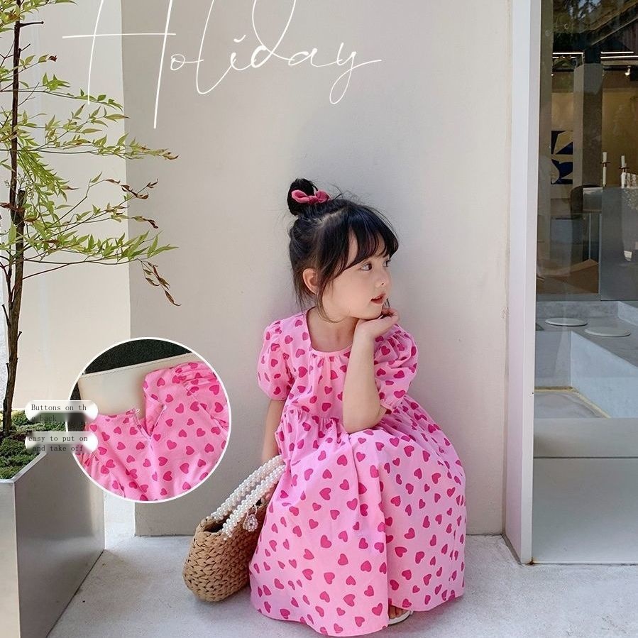 Đầm Công Chúa Mùa Hè Tay Cộc Phong Cách Nước Ngoài Mùa Hè Mẫu Mới Cho Bé Gái