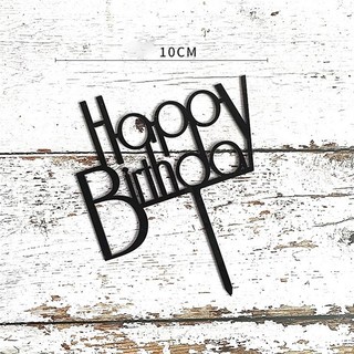 Topper mica HPBD chữ in dưới đen L2