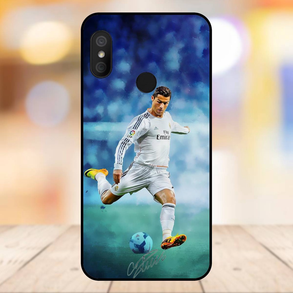 Ốp lưng điện thoại Xiaomi Mi A2 Lite viền đen Ronaldo MU CR7