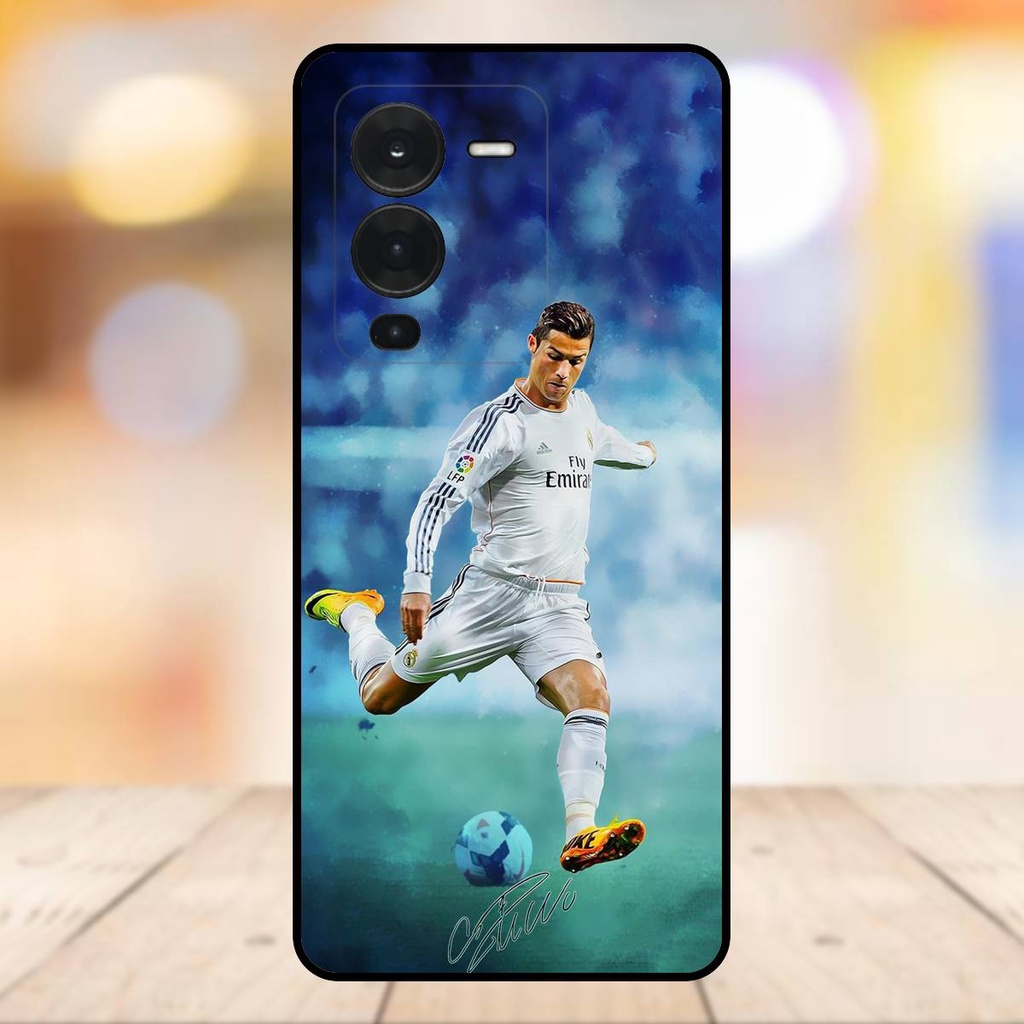 Ốp lưng điện thoại Vivo V25 Pro viền đen Ronaldo MU CR7