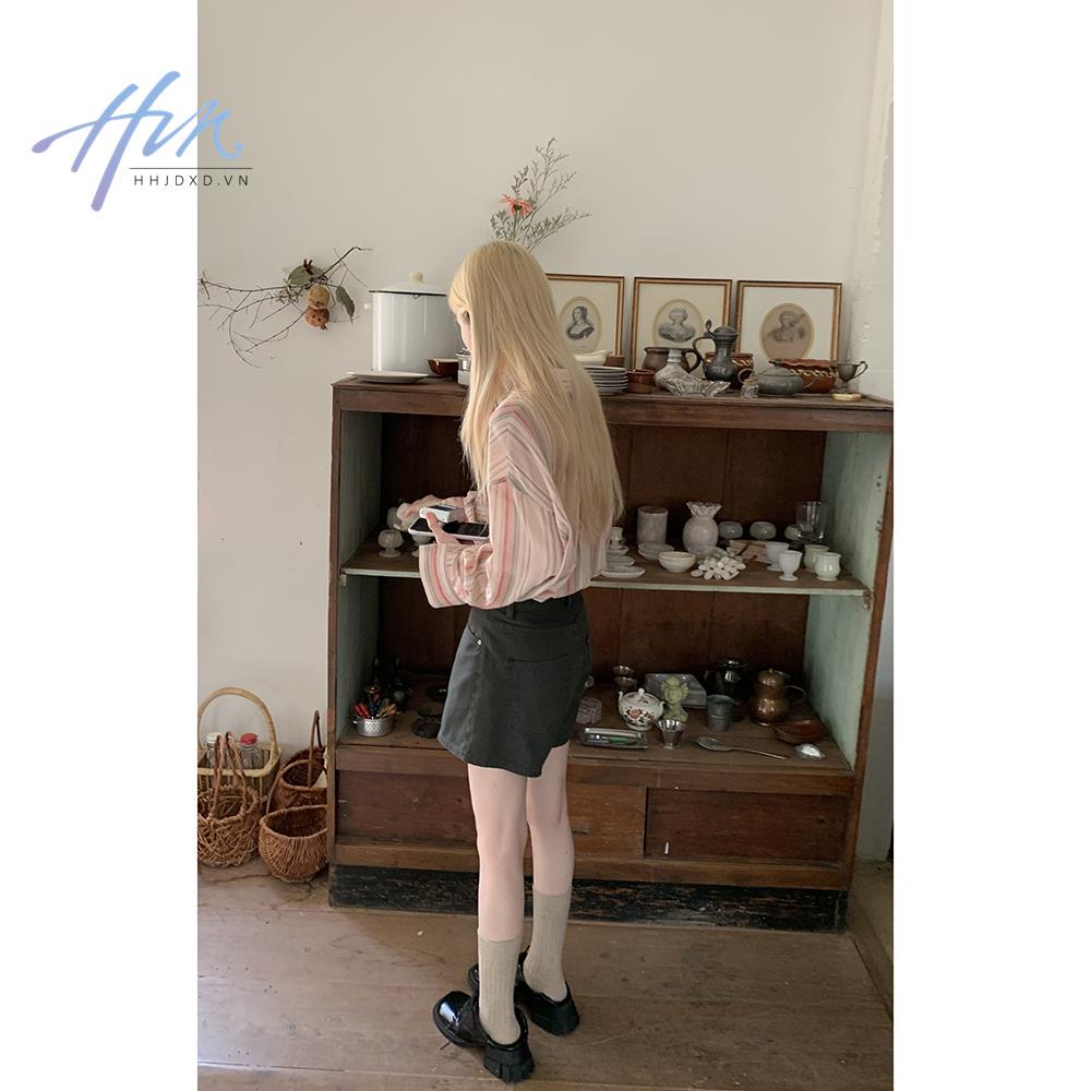 Áo Sơ Mi Chống Nắng Tay Dài Kẻ Sọc Nhiều Màu Thoáng Khí Thời Trang Hè 2023 Phong Cách Hàn Quốc