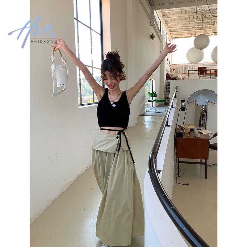 Chân Váy Dài Lưng Cao Phong Cách Thời Trang Hong Kong 2023 Dành Cho Nữ