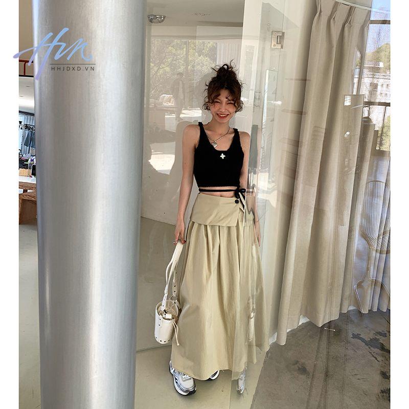 Chân Váy Dài Lưng Cao Phong Cách Thời Trang Hong Kong 2023 Dành Cho Nữ