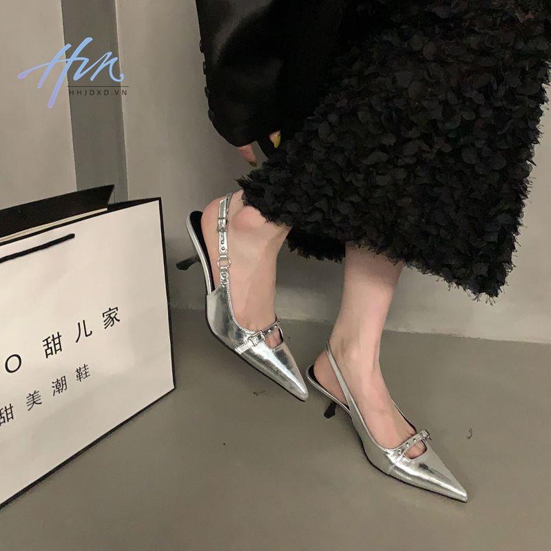 Sandal Cao Gót Mũi Nhọn Phong Cách Thời Trang Mùa Hè 2023 Mới