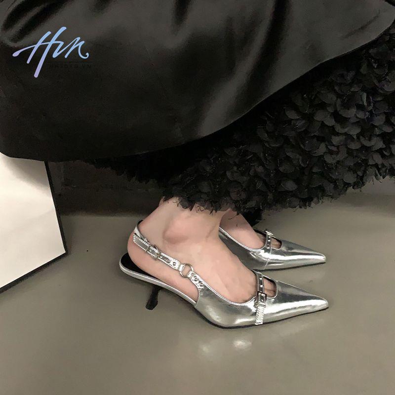 Sandal Cao Gót Mũi Nhọn Phong Cách Thời Trang Mùa Hè 2023 Mới