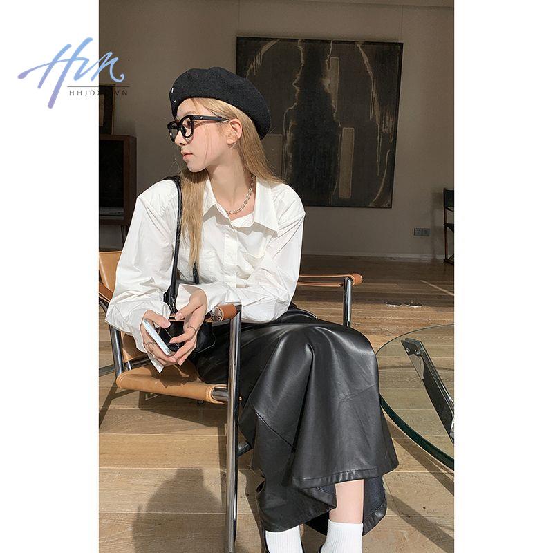 Áo Sơ Mi Tay Dài Dáng Ngắn Phong Cách Retro Thời Trang Xuân Thu 2023 Cho Nữ