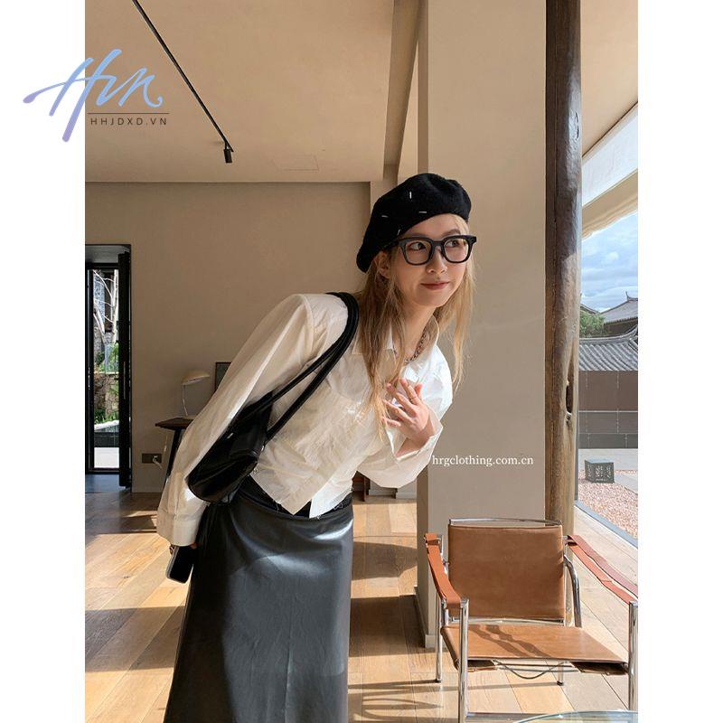 Áo Sơ Mi Tay Dài Dáng Ngắn Phong Cách Retro Thời Trang Xuân Thu 2023 Cho Nữ