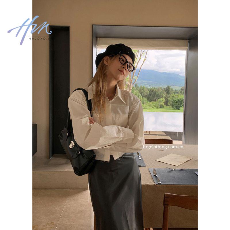 Áo Sơ Mi Tay Dài Dáng Ngắn Phong Cách Retro Thời Trang Xuân Thu 2023 Cho Nữ