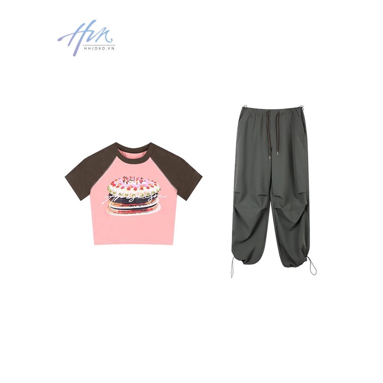 Quần Yếm Dây Rút Ống Rộng Eo Cao Thiết Kế Mới Mùa Hè Phong Cách Retro Mỹ Cho Nữ