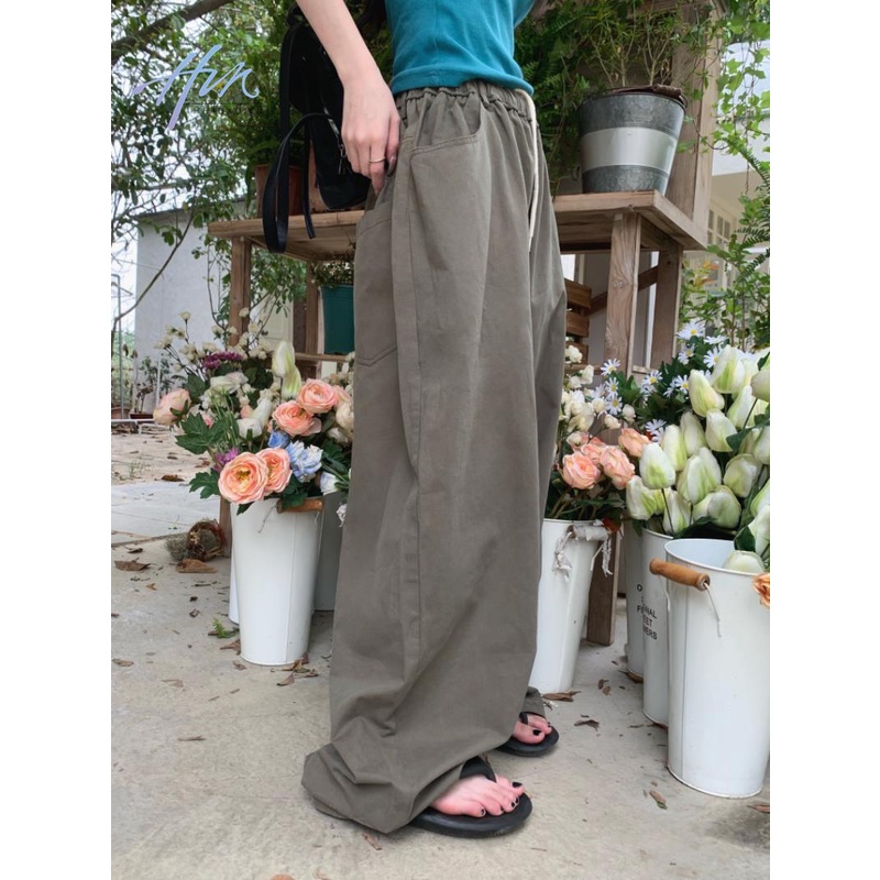 Quần Dài Lưng Cao Ống Rộng Phong Cách Mỹ Thời Trang Mùa Xuân Cho Nữ