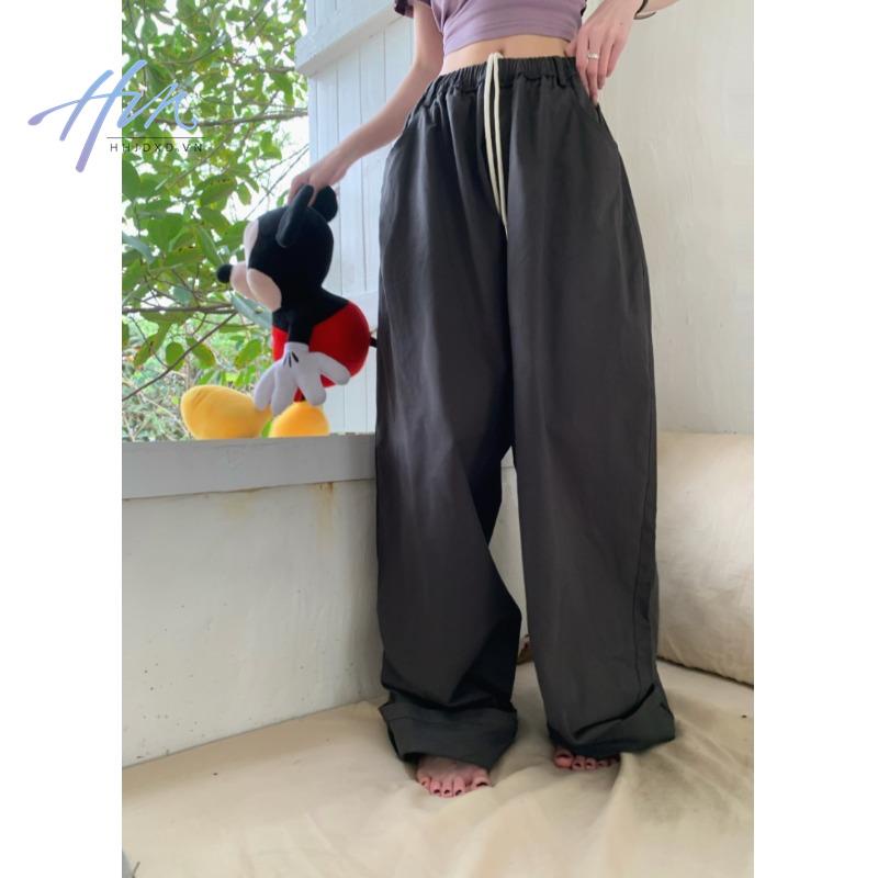 Quần Dài Lưng Cao Ống Rộng Phong Cách Mỹ Thời Trang Mùa Xuân Cho Nữ