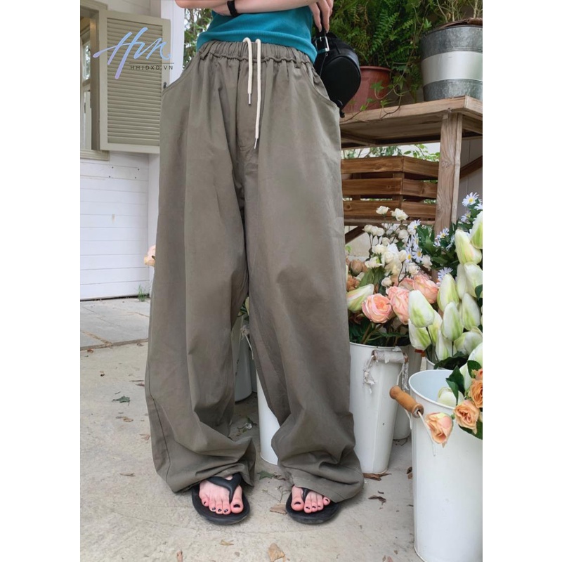 Quần Dài Lưng Cao Ống Rộng Phong Cách Mỹ Thời Trang Mùa Xuân Cho Nữ